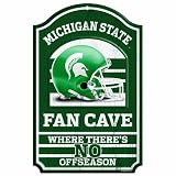 NCAA Michigan State Spartans 11-by-17 Wood Sign - Helmet Fan Cave