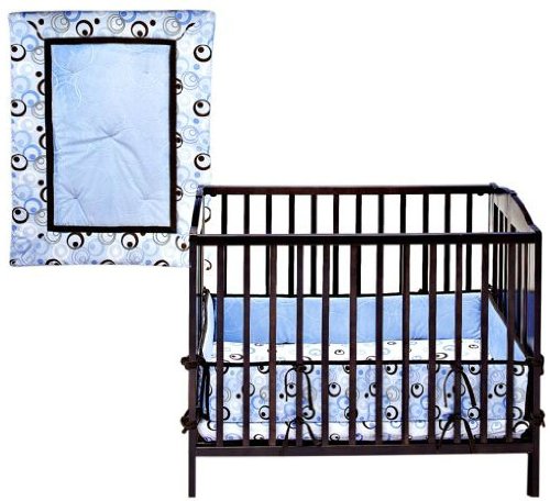 Metro Blue Portable Crib Bedding 3-piece Set, Simply Baby for Boys