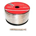 100' Spool 12 Gauge Clear Speaker Cable Wire 12GA