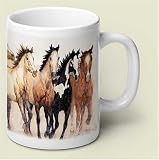 Coffee Mug ~ Horses - Stepping Out ~ large 14 oz capacity ~ one ceramic mug ~ code 256