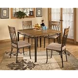 5 PC Wood and Metal Dining Room Set