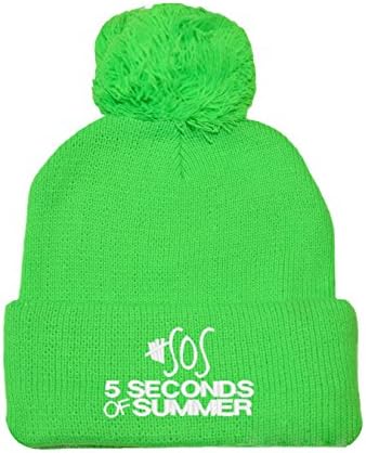 5 Seconds Of Summer Neon Green Pom Pom Beanie