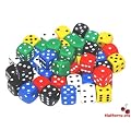 Dice, 50 x 12mm Round Corner Spot - Mixed
