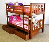 Coolabah- Twin Over Twin Mission Style Solid Wood Bunk Bed + 2 Drawers Peca ....