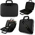 SumacLife Cady Bag Collection Durable Semi Hard Shell Carrying Case With Removable Shoulder Strap for 15.6 Laptops / Notebook (Black)