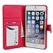 iPhone 6 Plus Case, Abacus24-7 Leather Wallet with Flip Cover and Stand, Pink