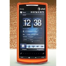 Htc Pure / Touch Diamond 2 (Gsm) Rubber Crystal Case Orange Cover with Clip