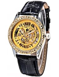 Self-Winding PU Leather Band Automatic Mechanical Watch Analog Watch Timepiece for Women SWWT8-274098