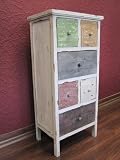 Kommode aus Holz inkl. 6 bunten Schubladen im Used Look