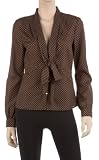 TIE FRONT BLOUSE BROWNCML, M