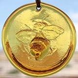 Bumblebee Window Suncatcher in Amber - Hanging Suncatcher 3.25" in Dia. made from recycled glass