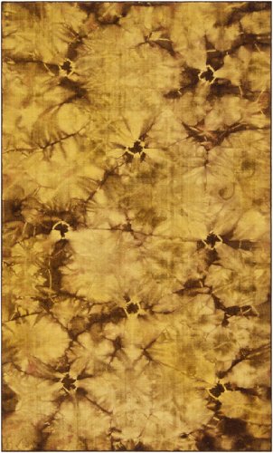 8' x 11' Vagabond Tie-Dye Style Dusky Brown Hand Woven Wool Area Throw Rug