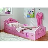 PRINZESSINNENBETT PRINZESSIN KINDERBETT ROSA KINDER BETT MIT LATTENROST 90 X 200