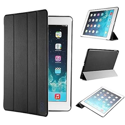 【全5色】IVSO オリジナルApple iPad Air 2 (2014) (Apple iPad Air 2 (2014) だけ 適用) 専用スマートケース 超薄型 最軽量 (ブラック)
