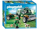 Playmobil - 4206 - La Vie à la ferme -  Garde forestier + Jeep + Remorque