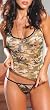 Dreamgirl Women's Camouflage Camisole and Matching Thong, Green, O/S