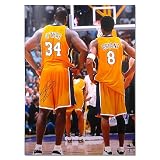 Shaquille O'Neal Los Angeles Lakers - with Kobe - Autographed 30x40 Photograph