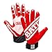 Battle Sports Ultra-Stick Wide Receiver Football Gloves - Adult & Youth Football Gloves - Adult Medium, Red/White