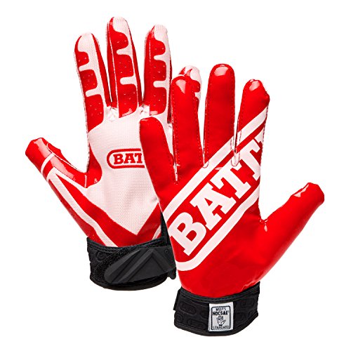 Battle Football Glove, Red/White, Adult X-Large
