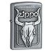 Zippo Lighter Bull Skull Emblem, Street Chrome