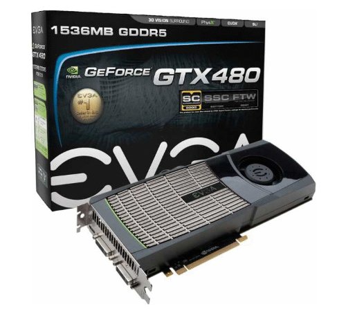 EVGA GTX480 OC 1536M GDDR5 PICE2.0 384-BIT 726/3800MHZ HDMI/2DVI Video Card 015-P3-1482-TR