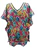 Pink Kaftan Tunic Short Caftan Dress Floral Print