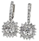 18k White Gold Cushion Cut Diamond Earrings (GIA Certified 2.27 cttw centers, 3.40 cttw, D-E Color, VS2-SI1 Clarity)