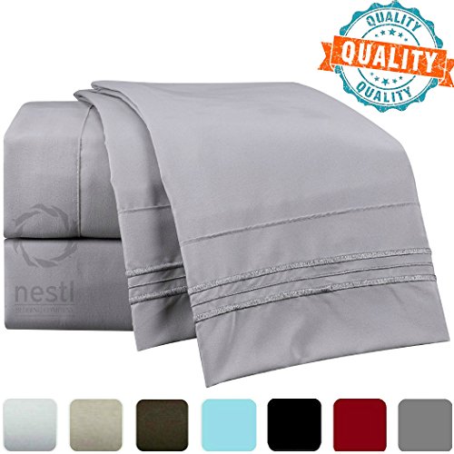 Bed Sheets, Queen, Silver Light Grey - Best Quality Bedding Set Sheets on Amazon, 4-Piece Bed Set, Deep Pockets Fitted Sheet, 100% Luxury Soft Microfiber - Hypoallergenic, Cool & Breathable