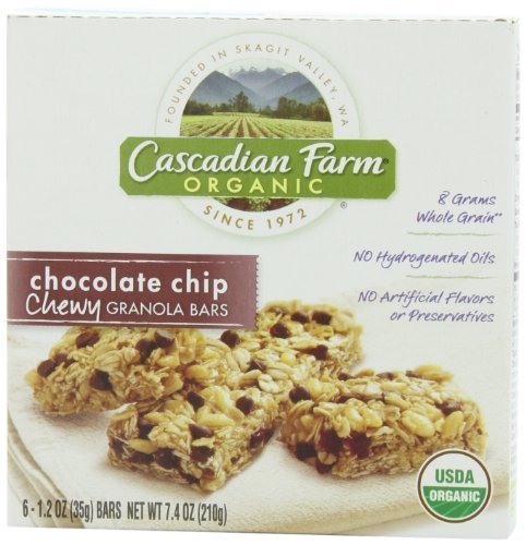Cascadian Farm Organic Chewy Granola Bar, Chocolate Chip, 6-Count Boxes (Pack of 6) [Hot Sale] by Cascadian Farm