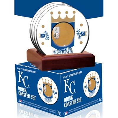 MLB Kansas City Royals Coaster with Game Field Dirt (Set of 4)