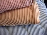 フリースストライプ　敷パッド　クイーンサイズ　ブルーの画像