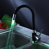 Single Handle Color Changing Swivel LED Kitchen Faucet in Painting Finish (No Batteries Needed)