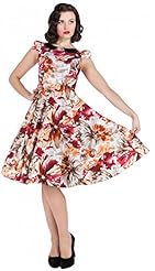 Summer Vintage Fitted Cap Sleeves Cotton/Spandex Floral Print  Dress