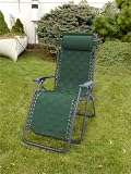 Bliss Hammocks GFC-491 Gravity Free Reclining Lounger In Olefin Weave with Pillow - Green with Black Frame