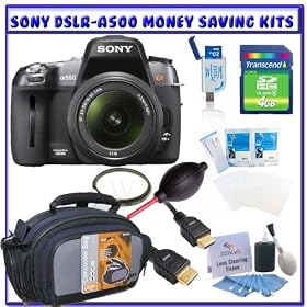 Sony Alpha DSLRA500L 12.3MP Digital SLR Camera w/ Sony 18-55mm f/3.5-5.6 SAM DT Lens + Willoughbys 4GB SD SDHC Starter Pack