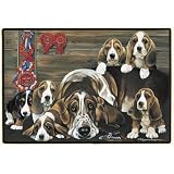 Bassett Hound Family Basset Hounds Dog Dogs Doormat Rug Mat by 