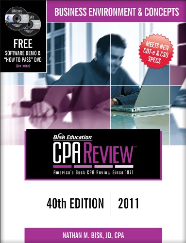 Bisk CPA Review: Business Environment & Concepts - 40th Edition 2011 (Comprehensive CPA Exam Review Business Environment & Concepts) (Cpa Comprehensive Exam Review. Business Environment and Concepts)