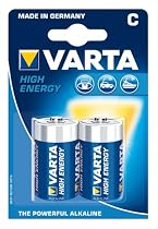 Varta High Energy Batteries C Alkaline 1.5 Volt 2 Pack