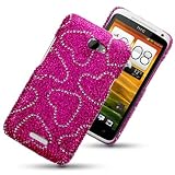 HTC ONE X LOVE HEARTS DIAMANTE DISCO BLING BACK COVER BY CELLAPOD CASESby CELLAPOD