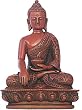 Sakyamuni Buddha (Earth touching), 5.5"H, red finish