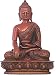 Sakyamuni Buddha (Earth touching), 5.5"H, red finish