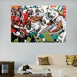 NFL Dolphins-Buccaneers Line of Scrimmage mural Vinyl Wall Graphic Decal Sticker Poster