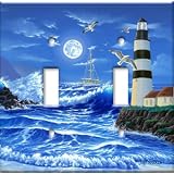 Lighthouse at Night Decorative Switch Plate