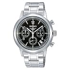Seiko Watch, Mens, Chronograph, SSB007, Black Dial
