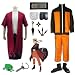 Naruto Shippuden Uzumaki Cosplay Costume + Naruto Uzumaki Sage mode Cloak+Naruto Uzumaki shoes + Uzu