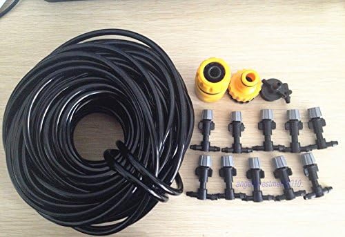 1/4'' hose 5m/16' Misting Cooling System 5 plastic mist nozzle sprinkler