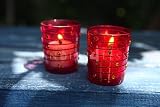 51g5yy9xd3L. SL160  Red Glass Shining Twist Stripe Votive / Tealight Candle Holders (1 Dozen), Red