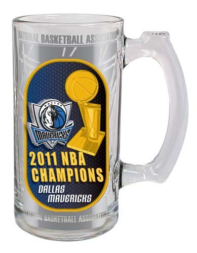 NBA Dallas Mavericks 2010-2011 Champions 13-Ounce Hi Definition Glass Sports Mug Clear