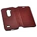 LG Leon LTE/LG Tribute 2 / LG Power/LG Destiny, Deluxe Pu Slim Leather Folio Wallet Flip Case Cover with Kickstand for LG Leon LTE/LG Tribute 2 (Brown Slim Folio Case)