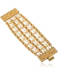 Ben-Amun Jewelry "Gold and Pearl" Multi-Row Bracelet, 7"